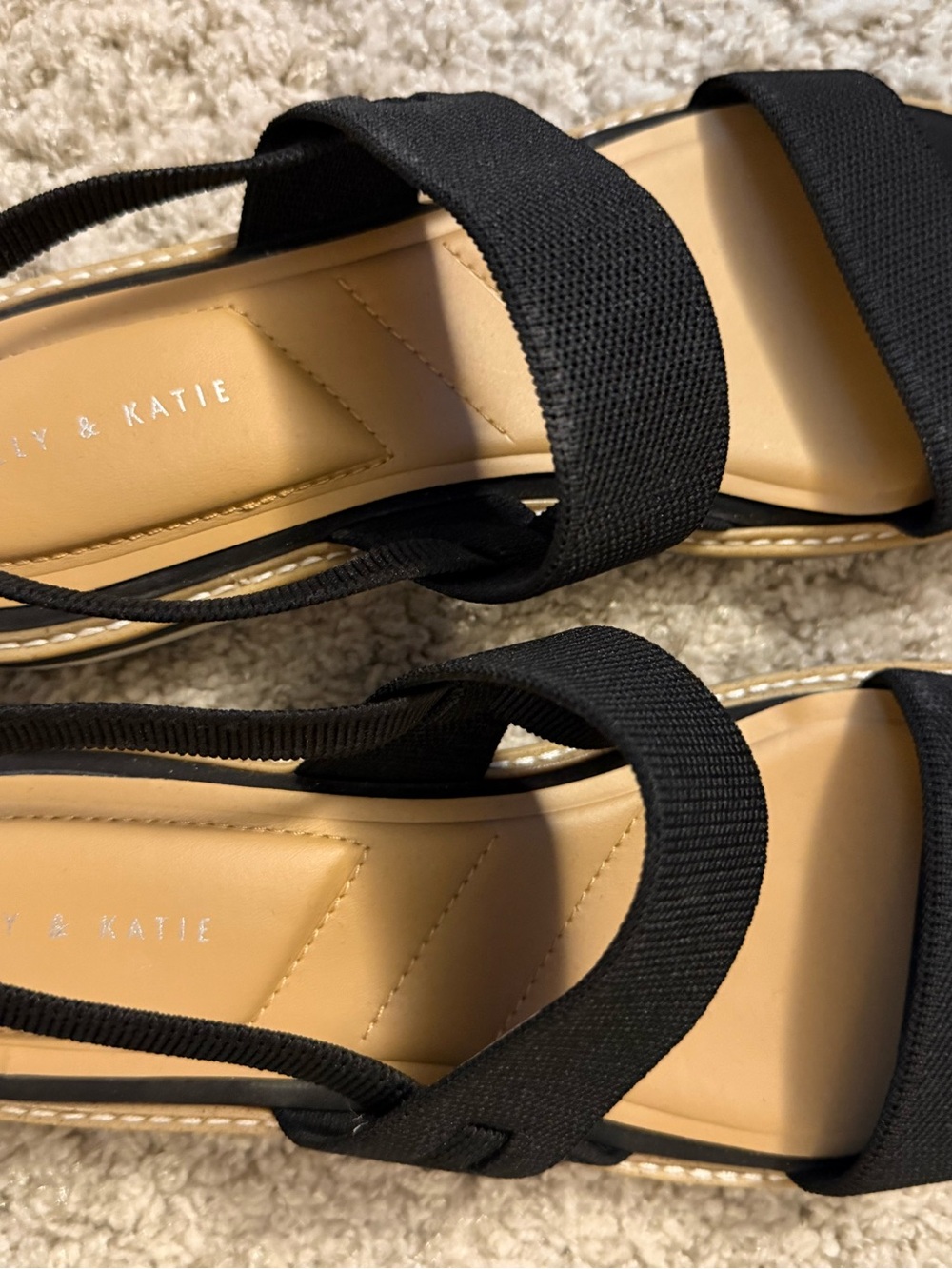 Kelly & Katie Black Elastic Strap Sandals